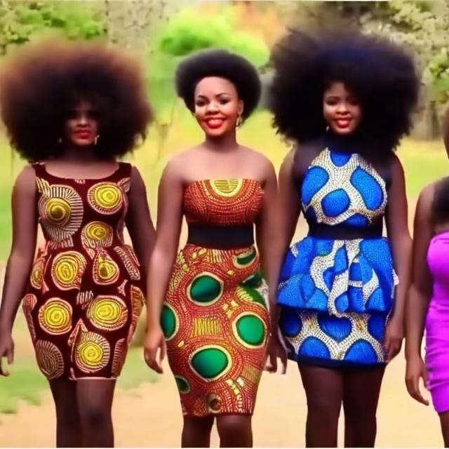 Prompt: Create beautiful african girls video walking in style