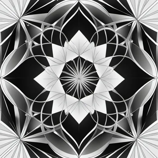 Prompt: ar 85:110 geometric patterns and shapes , coloring page, black and white, clean lines, high dof, 8k