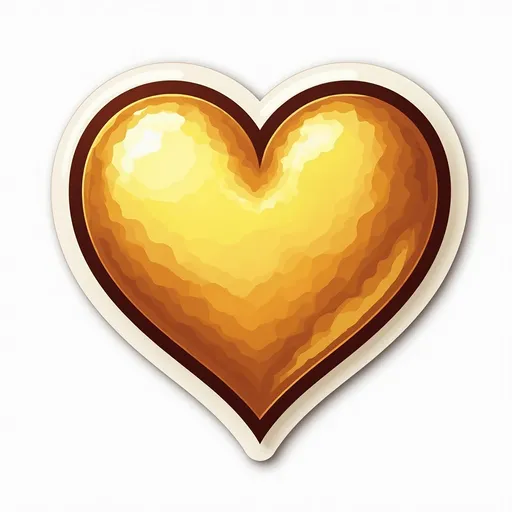 Prompt: Golden hearth , white background. Sticker