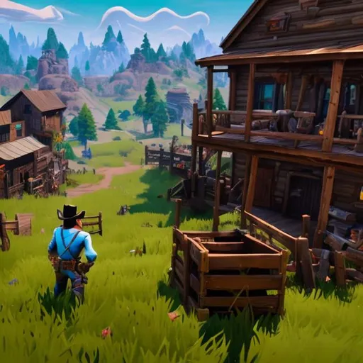 Prompt: The wildwest in fornite