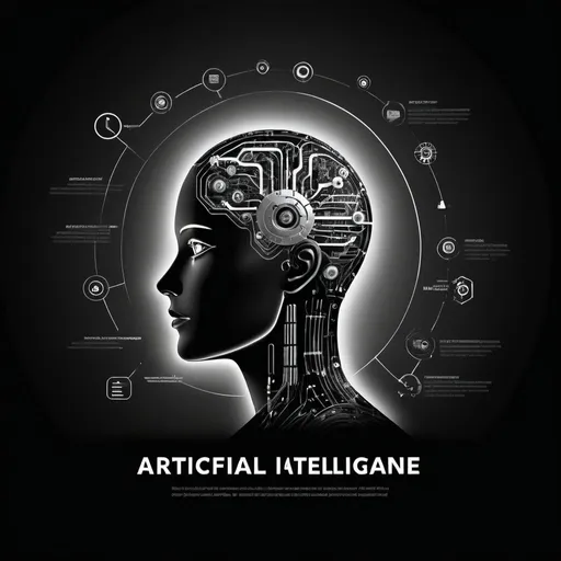 Prompt: create an image for an artificial intelligence presentation with black and white woman from china


