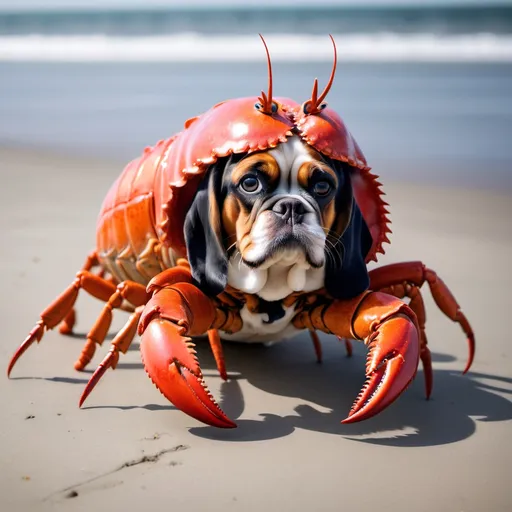 Prompt: a lobster combined with a dog and it is a creature



