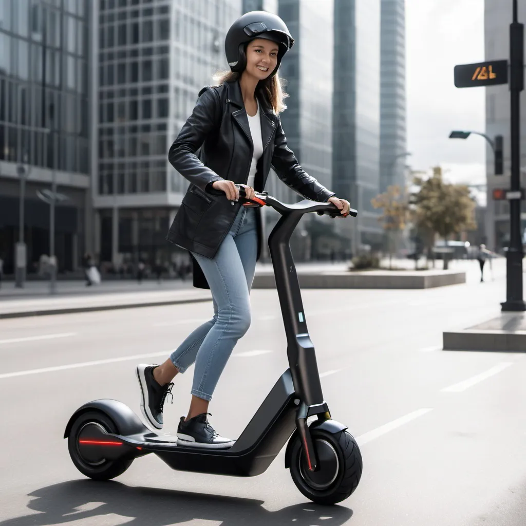 Prompt: an fast electric scooter from the future



