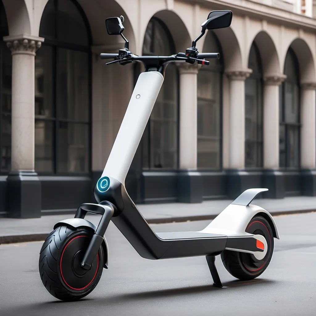 Prompt: an fast electric scooter from the future



