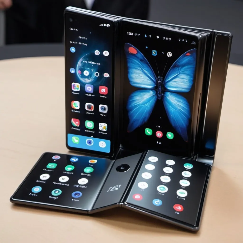 Prompt: a big folding phone from the future
