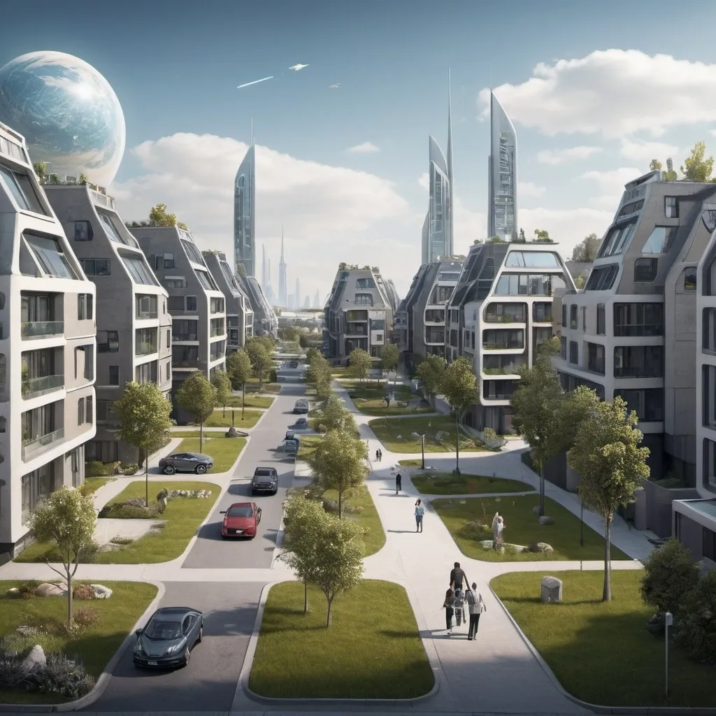 Prompt: a neighbourhood from the future

