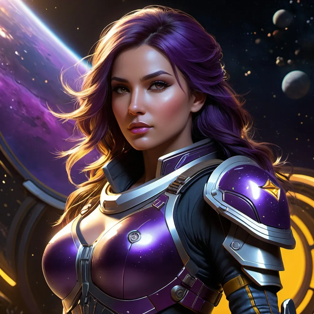 Prompt: female space warrior"
"a masterpiece, 8k resolution, dark fantasy concept art, by Greg Rutkowski, dynamic lighting, hyperdetailed, intricately detailed, Splash screen art, trending on Artstation, deep color, Unreal Engine, volumetric lighting, Alphonse Mucha, Jordan Grimmer, purple and yellow complementary colours"














