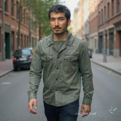 Prompt: A person walking on the street