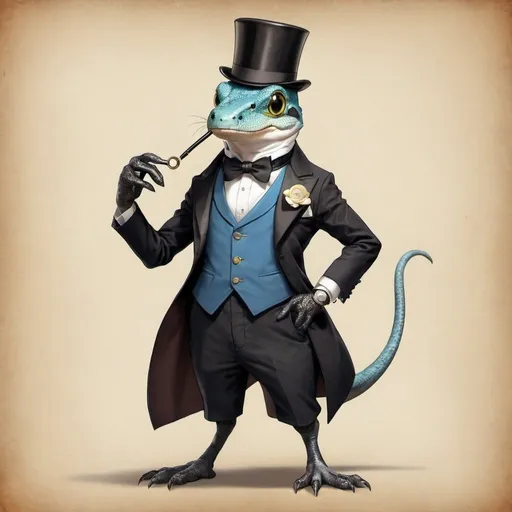 Prompt: A cocodrille with monocle and tuxedo
