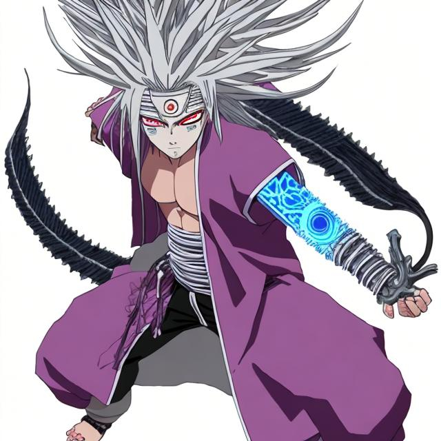 Prompt: Make Kimimaro alternative ending, where he becomes leader of the Otsutsuki with all new dojutsu and genjutsu powers, in his full form. Give him Otsutsuki appearance with the bone abilities and new dojutsu eyes and genjutsu. 