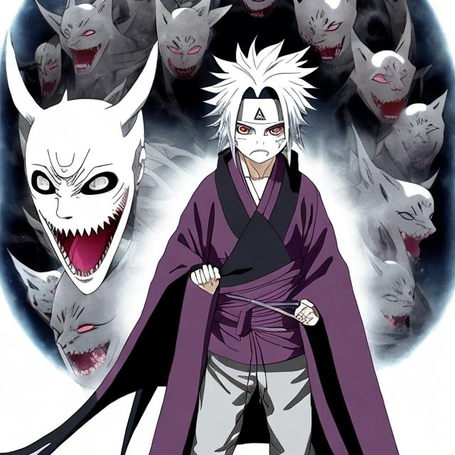 Prompt: Make Kimimaro alternative ending where he becomes leader of the Otsutsuki with all new dojutsu and genjutsu powers, in his full form. Give him Otsutsuki appearance with the bone abilities and new dojutsu eyes and genjutsu. Make it look legit like in Boruto anime.