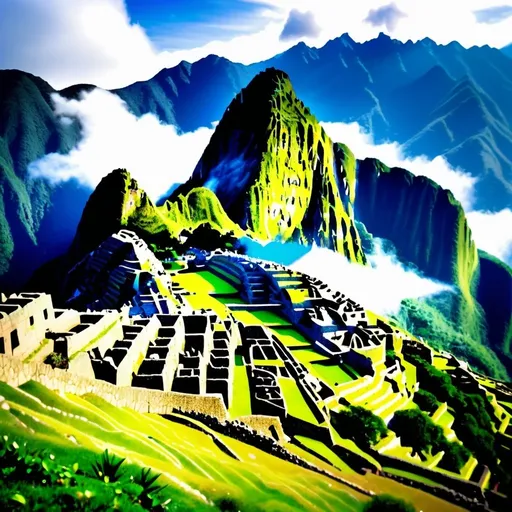 Prompt: ((masterpiece)), (best quality), (detailed), Machu Picchu, Peru, Incan, ruins, mountains, mystic, mist, stone, terraces, lush, green, ancient, spiritual