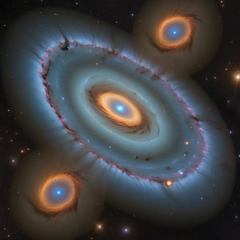 Prompt: 🌠 Dive into a star nursery, where protoplanetary disks 🌌 surround young stars in the process of planetary formation. Capture the dynamic and chaotic environment of these cosmic cradles.