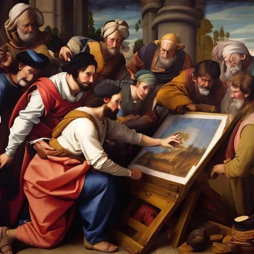 Prompt: renaissance man painting a picture

