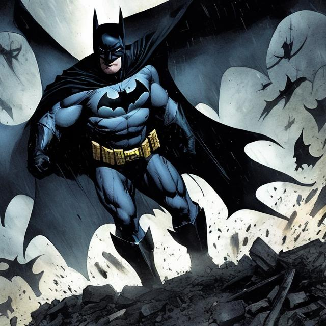 Prompt: Batman in war