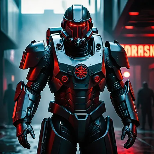 Prompt: Dark Templar altered carbon power armor