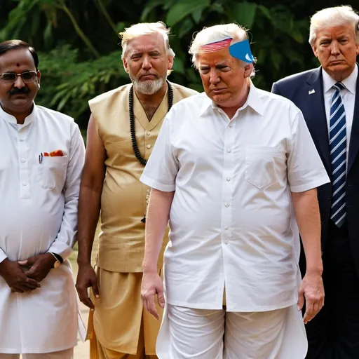 Prompt:  Trump wearing a dhothu