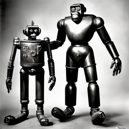 Prompt: 1940 Robot ape
