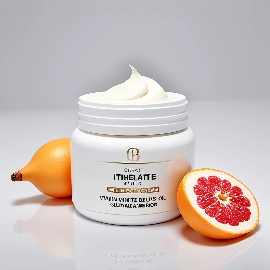 Prompt: create white body cream with Vitamin B3, C Sodium Hyaluronate 
L-glutathione Prunus Armeniaca Kernel Oil