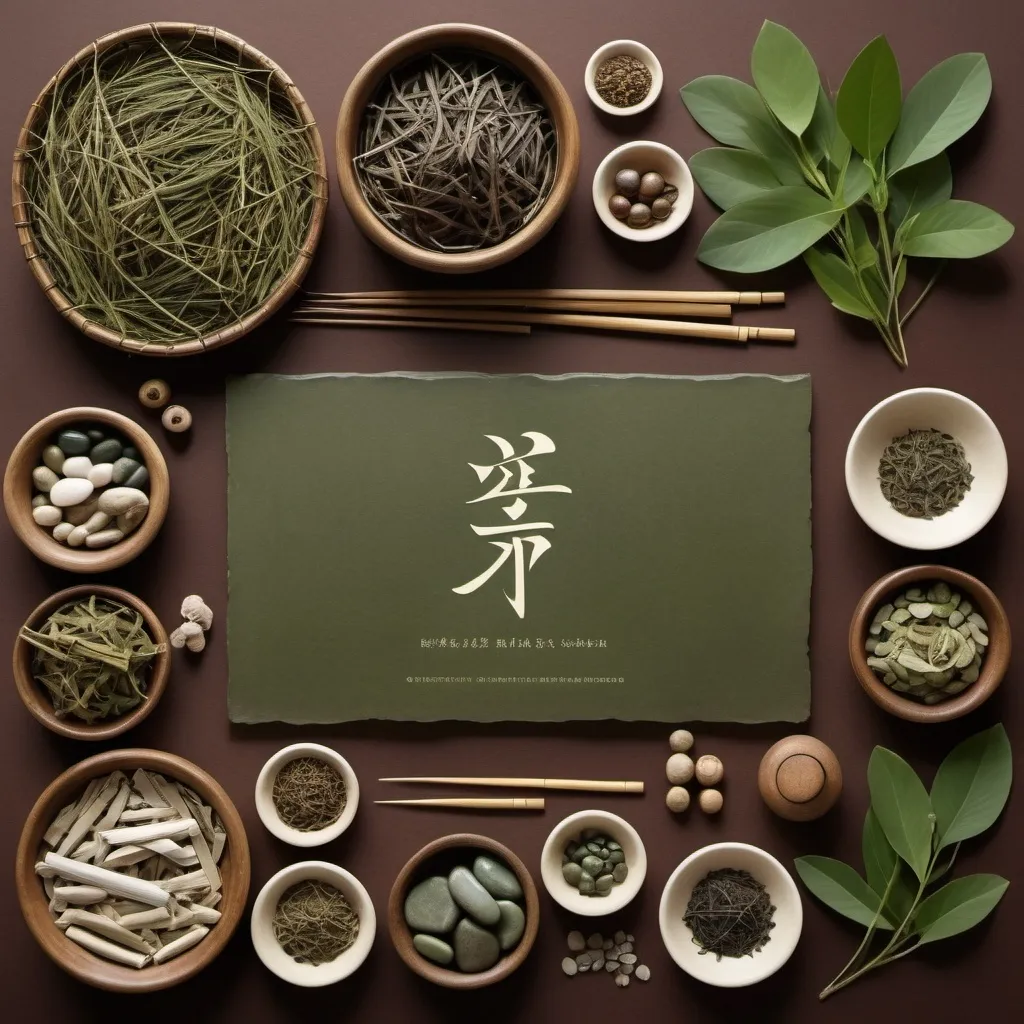 Prompt: generate a desktop wallpaper in 4k quality, the image should including elements of Traditional Chinese Medicine, insert "大医精诚"in the image.