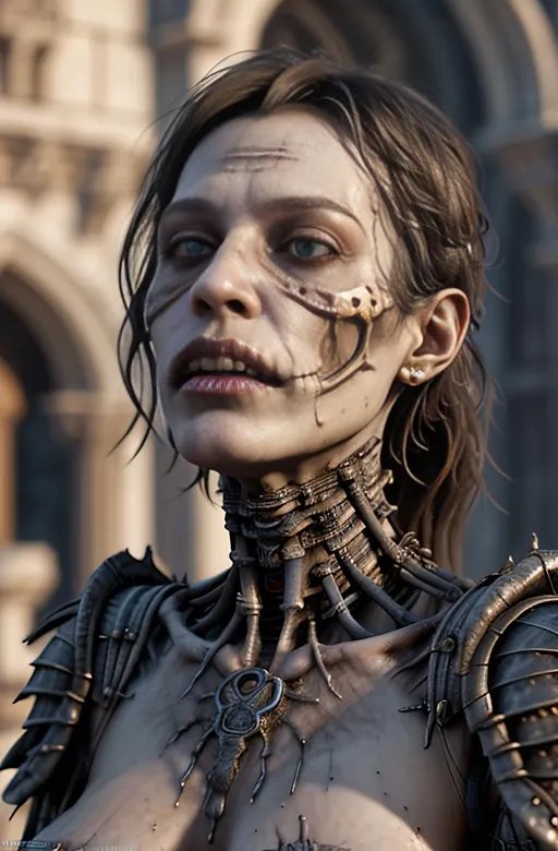 Prompt: Create a highly detailed AI defined image or a decaying 3D Rendered highly detailed realistic Undead throat cut, medieval fantasy character, inspiring vibrant colors, masterpiece:1.4, best quality:1.0, photo realistic
