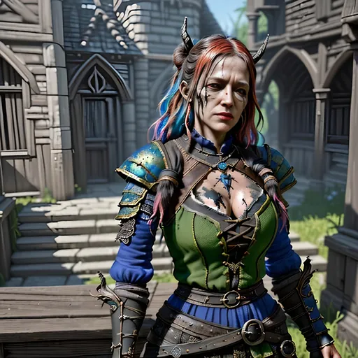 Prompt: Inimage, Create a highly detailed AI defined image or a decaying 3D Rendered highly detailed sensuous, realistic medieval, movie quality decaying fantasy rogue character, inspiring vibrant colors, masterpiece:1.4, best quality:1.0, photo realistic