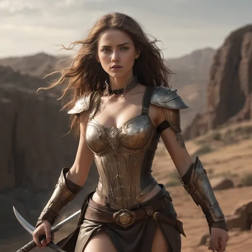 Prompt: Create an image of a (petite body) skinny waist, brave young adult female warrior appropriately holding a magical glowing sword, she is standing in combat pose, long hair , fantasy, digital painting,

Wearing random armor

random steampunk background in a random 19th Century year)), wearing a ((Thick heavy iron collar tight around neck)), Random Hair Color, 

Detailed lighting and slight dramatic shadows, atmospheric mood, rich textures, historical undertones, thoughtfully composed, hyper-realistic quality, ultra-detailed 4K imagery.