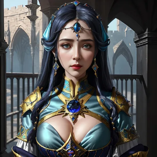 Prompt: Inimage, Create a highly detailed AI symmetrically sensuous perfect highly defined movie quality medieval fantasy priestess character, inspiring vibrant colors, masterpiece:1.4, best quality:1.0, photo realistic