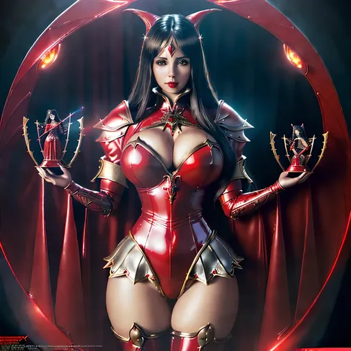 Prompt: Create a highly detailed AI defined image of a highly detailed beautifully stunning ultra cute adult finely detailed fantasy American woman, massive cleavage, wearing an alluring enticing skin tight Red Witch costume,

Award winning super high gloss magazine image, cinematic lighting and scale, super detailed, 64k, high quality perfect lighting,