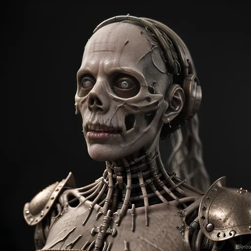 Prompt: Create a highly detailed AI defined image or a decaying 3D Rendered highly detailed realistic medieval undead fantasy character.