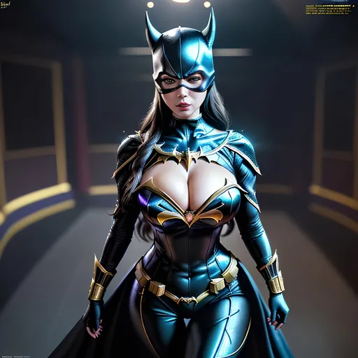 Prompt: Create a highly detailed AI defined image of a highly detailed beautifully stunning ultra cute adult finely detailed fantasy American woman, massive cleavage, wearing an alluring enticing skin tight Russian Widow costume, fighting Batgirl,

Award winning super high gloss magazine image, cinematic lighting and scale, super detailed, 64k, high quality perfect lighting,