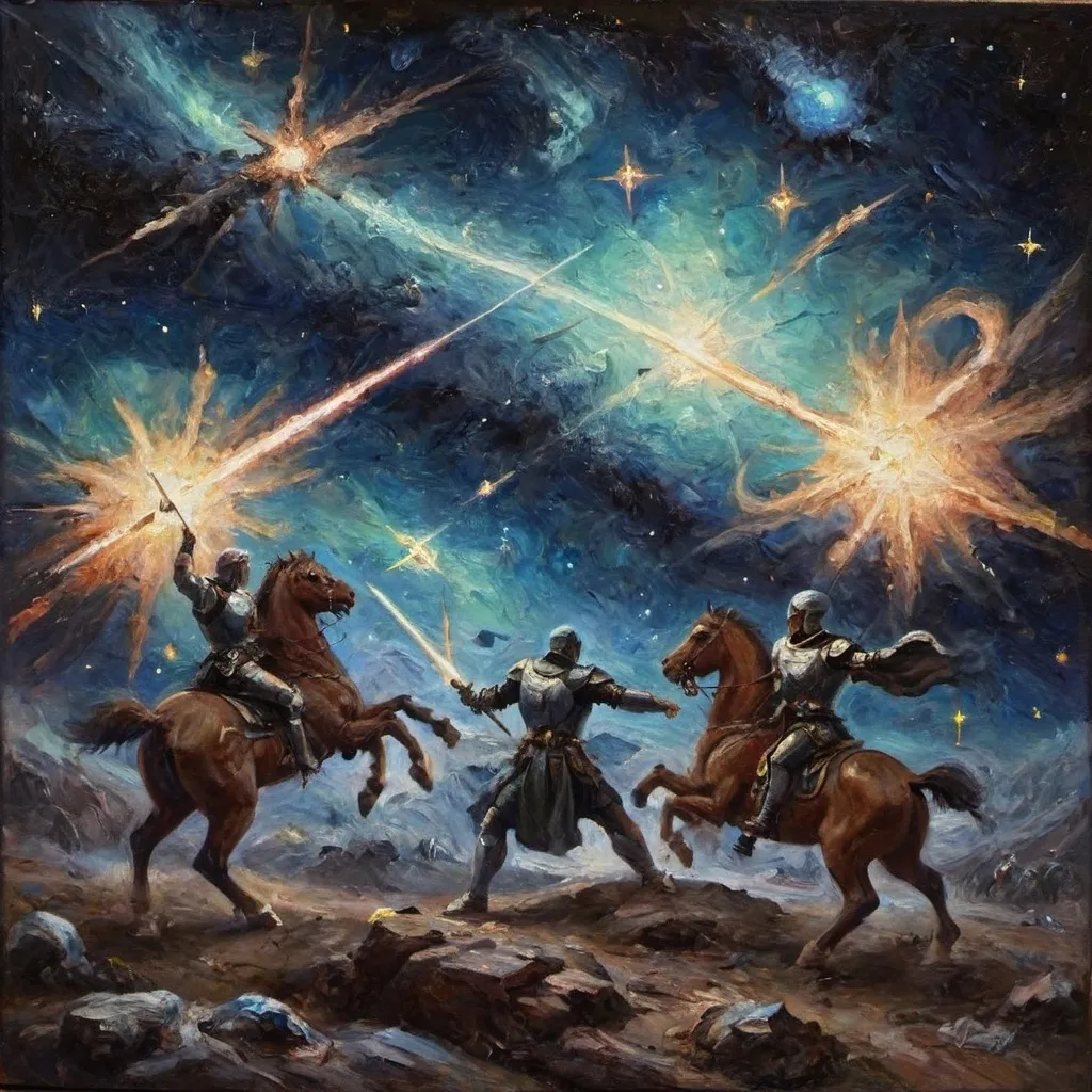 Prompt: an epic battle in the stars
