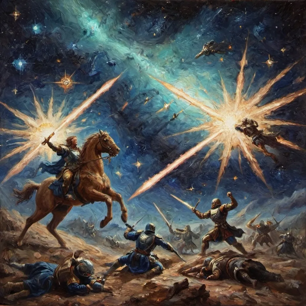 Prompt: an epic battle in the stars
