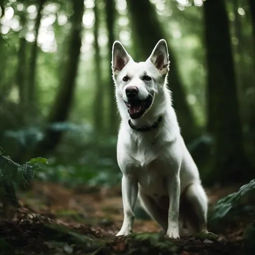 Prompt: A dog in the forest