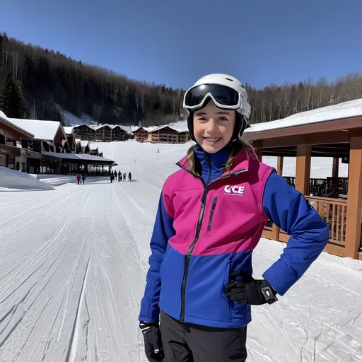 Prompt: gce pic in ski gear at ski resort