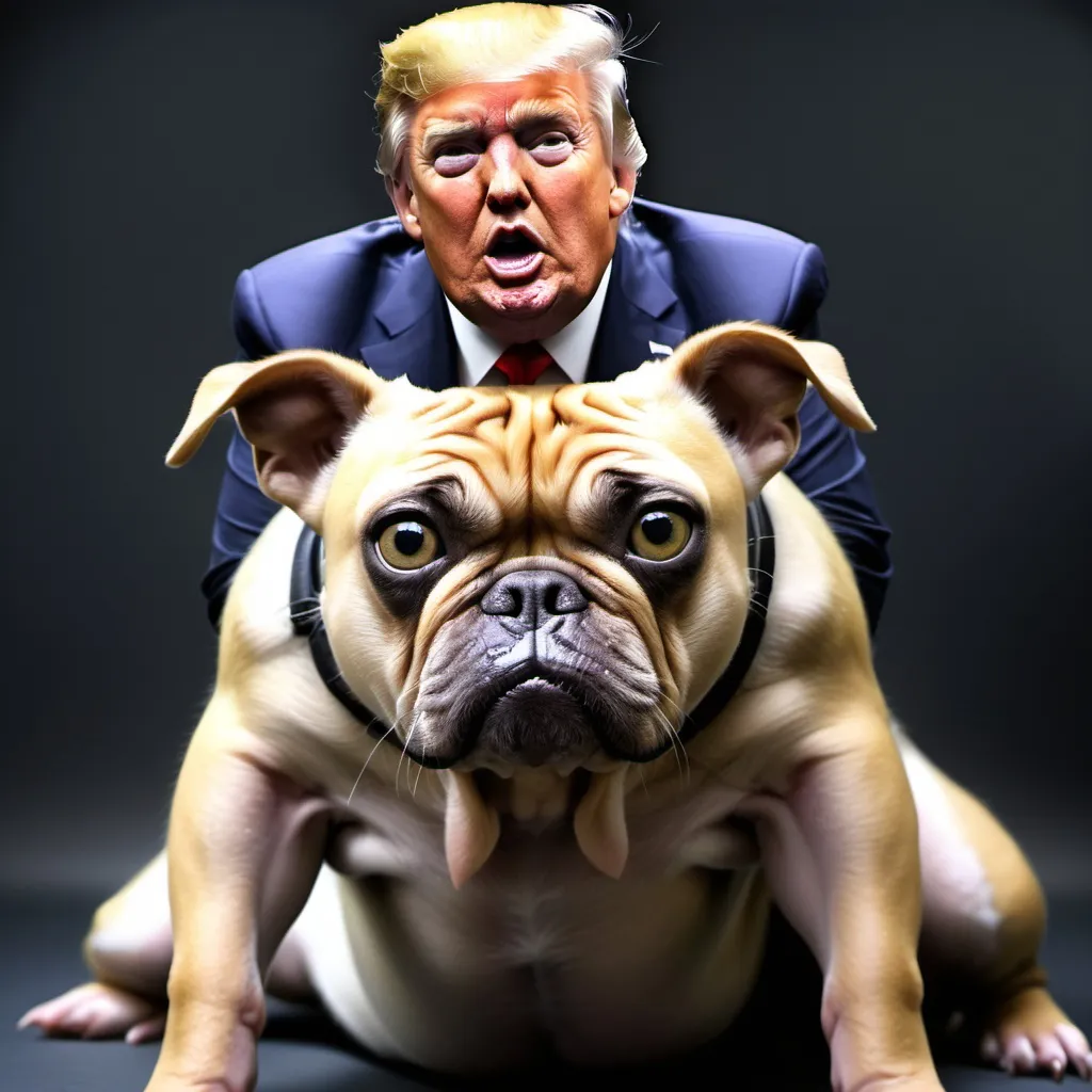 Prompt: Human Spider Hybrid Donald Trump Hybrid human human animal hybrid dog dog hybrid Donald Trump hybrid mutant