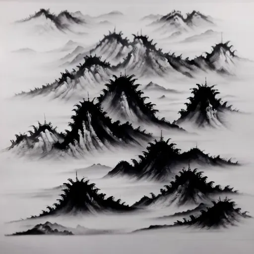 Prompt: Chinese Ink wash painting 
Twelve Sodium 