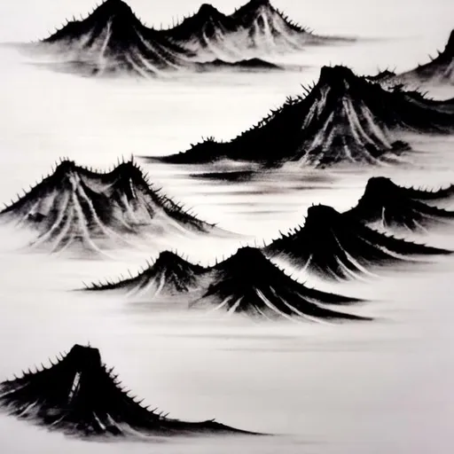 Prompt: Chinese Ink wash painting 
Twelve Sodium 