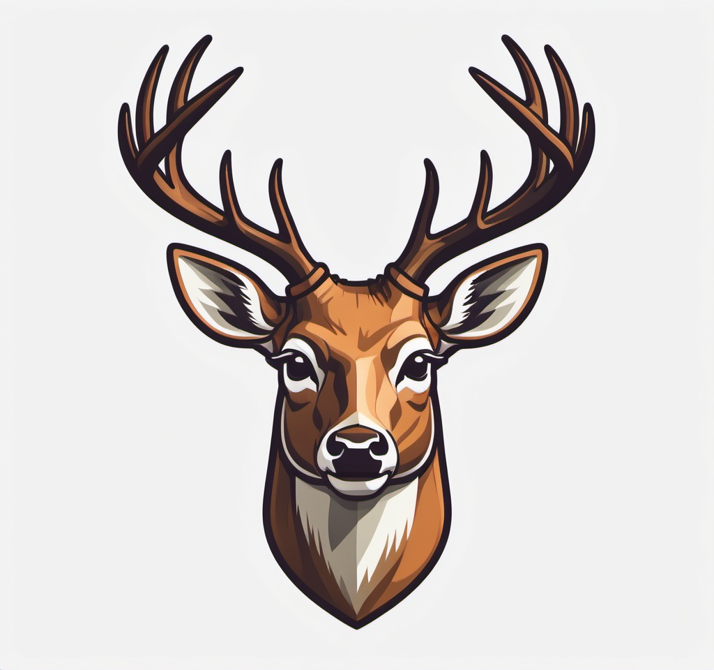 Prompt: Stylized icon of the head of a white-tail deer facing front, suitable for a game, on a transparent background, without much details so that it's recognizable also at smaller resolutions