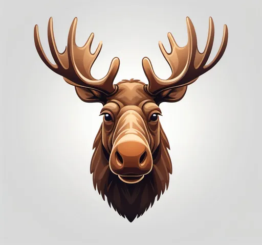 Prompt: Stylized icon of the head of a moose facing front, suitable for a game, on a transparent background, without much details so that it's recognizable also at smaller resolutions