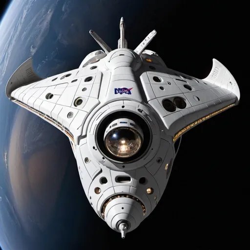 Prompt: A Nasa spaceship inspired by the IXS Enterprise