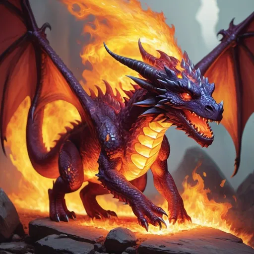 Prompt: tiny dragon fire elemental 5e
