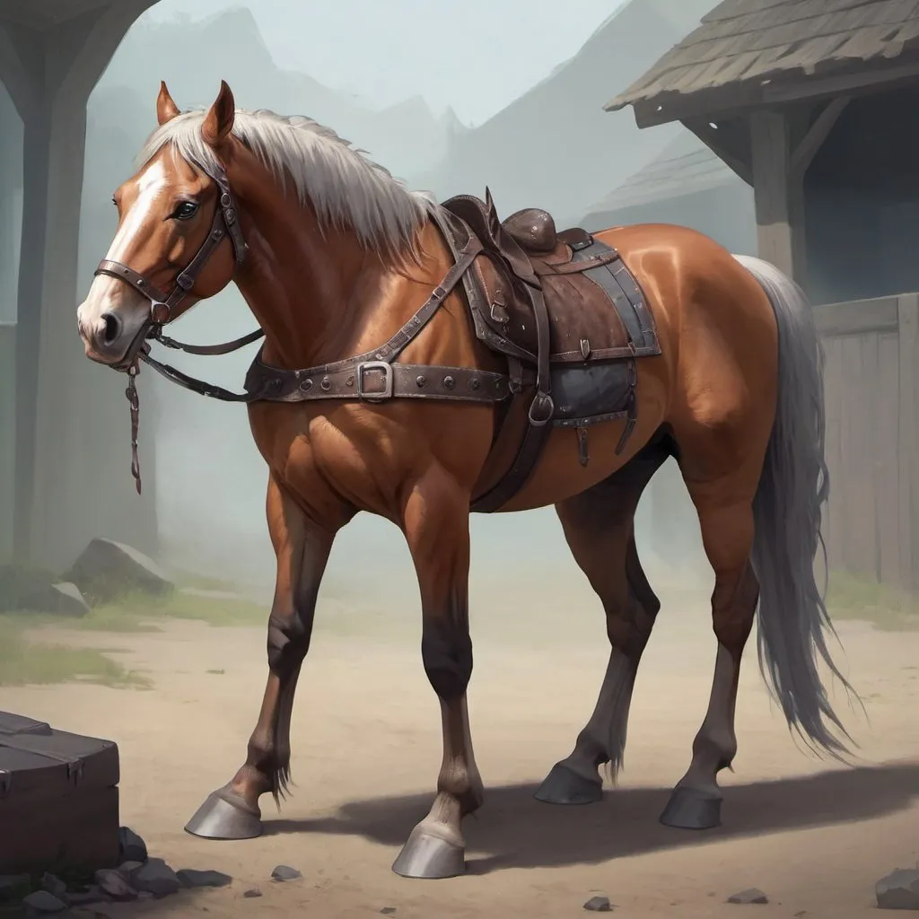 Prompt: incapacitated horse dnd