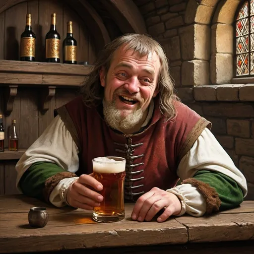 Prompt: medieval drunkard