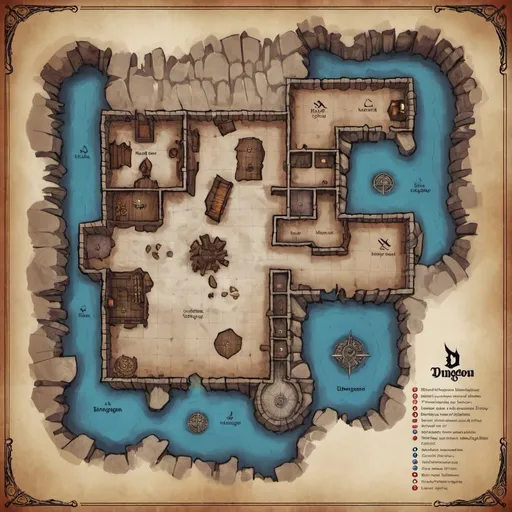 Prompt: dnd dungeon map