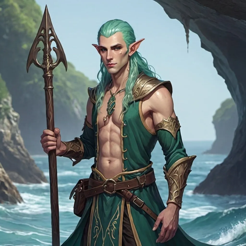 Prompt: sea elf male dnd