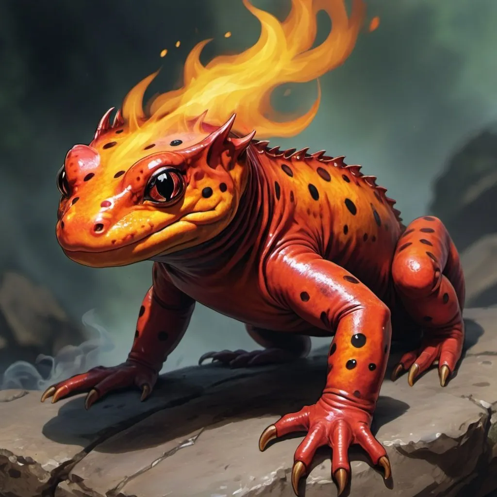 Prompt: salamander fire elemental 5e
