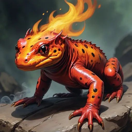 Prompt: salamander fire elemental 5e
