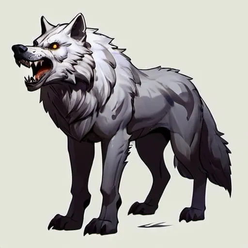 Prompt: dire wolf dnd
