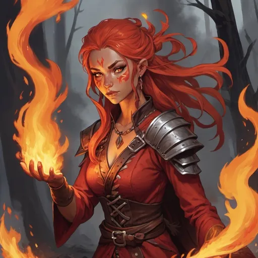 Prompt: wildfire spirit dnd 5e character
